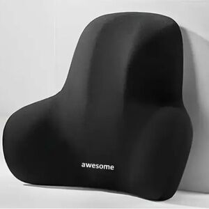 Black lumbar support cushion for car or office